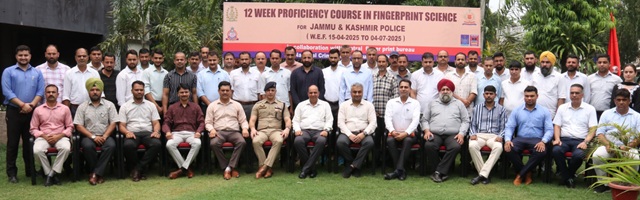 40 J&K Police officers/officials successfully underwent course on  "Proficiency in Fingerprint Science"