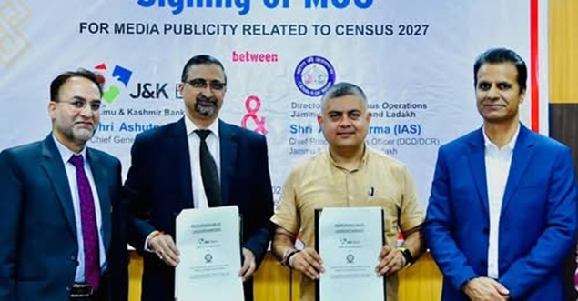 ' J&K Bank signs maiden strategic partnership with Directorate of Census Operations for  Census 2027 population enumeration awareness'