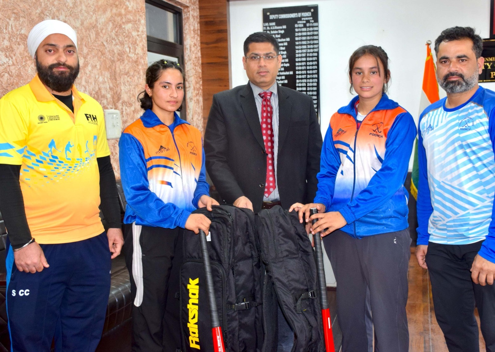 DC felicitates promising women Hockey players at Poonch