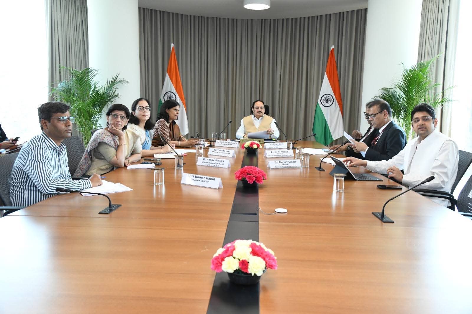 'JP Nadda chairs key meeting on NMC ; Punya , Abhijat , Raghav Langer attend meeting'