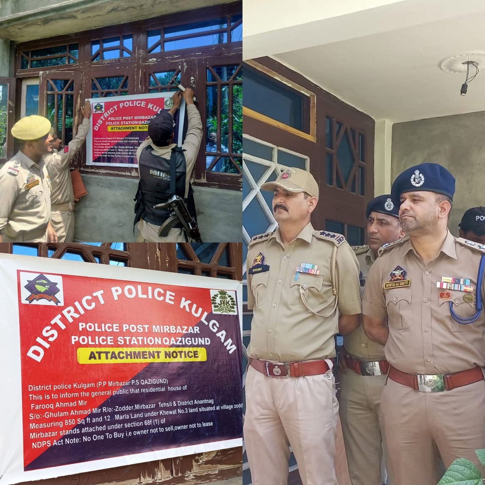 Attachment of Property Under NDPS Act In Kulgam 