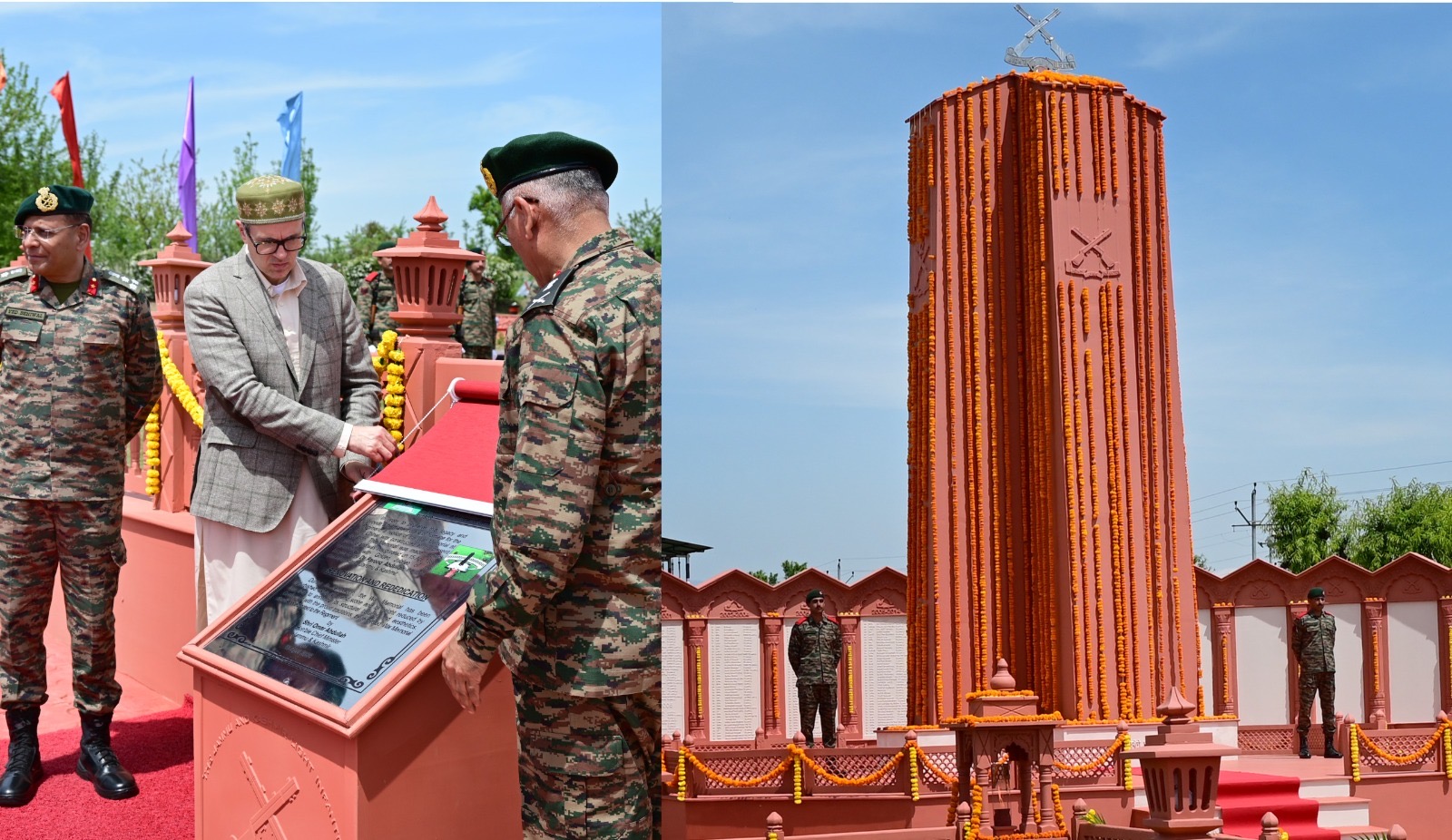 CM J&K rededicates renovated War Memorial, attends 78th Raising Day of JAK LI Regimental Centre