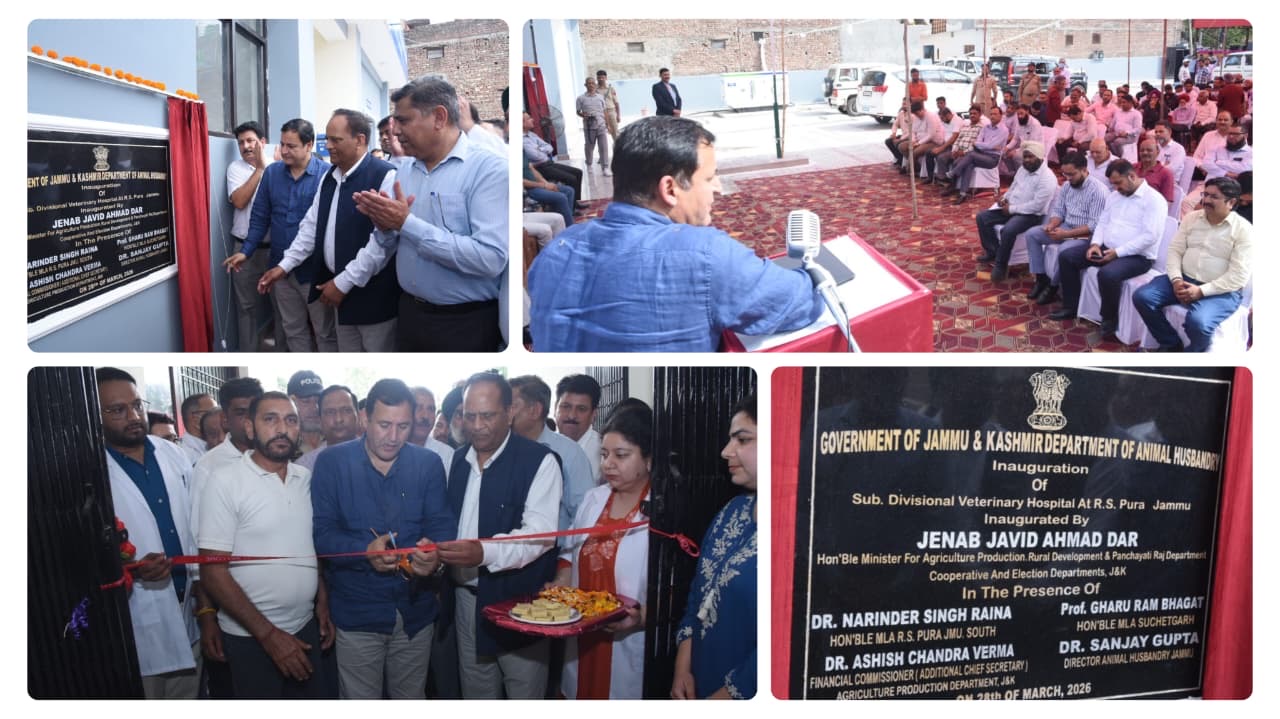 'Minister Javid Dar inaugurates Veterinary Hospital at R S Pura'