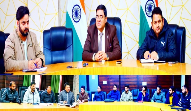 DC Kishtwar expressing concern over the slow installation under PM Surya Ghar Muft Bijli Yojana