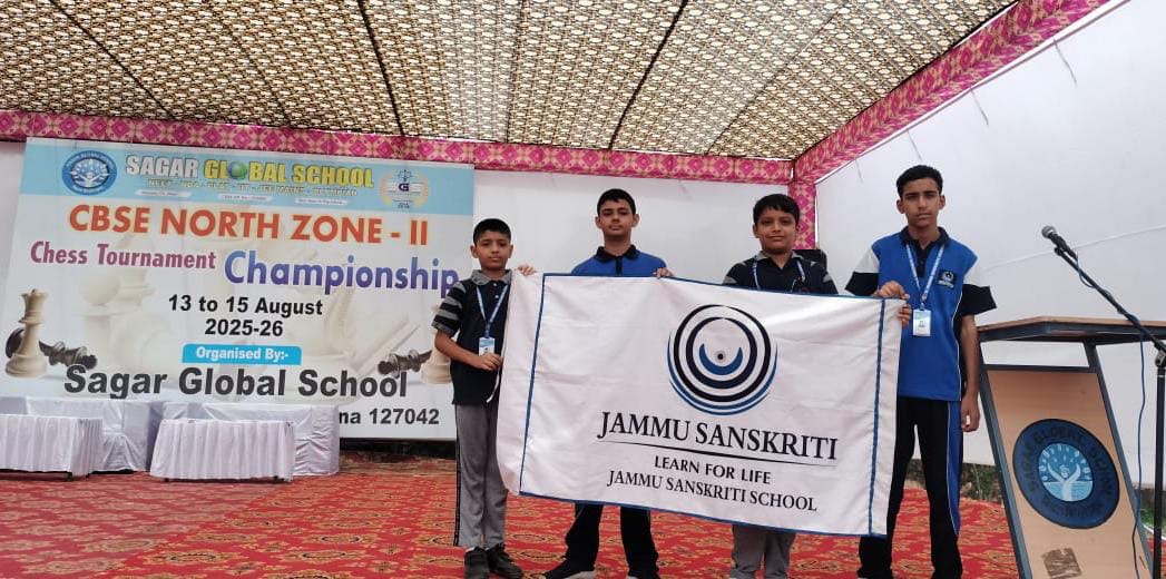 Jammu Sanskriti School, Kathua Excels at CBSE Chess Cluster 2025–26 