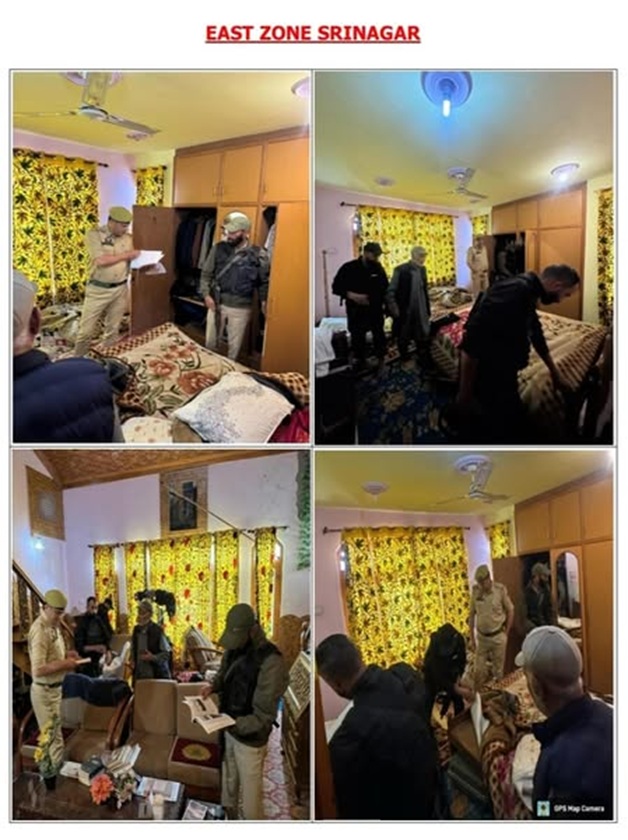 Srinagar Police conducts raids at residences of 63 Terrorist Associates