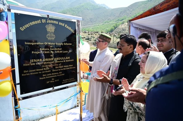 CM Omar Abdullah inaugurates Water Supply Scheme at Ganderbal 