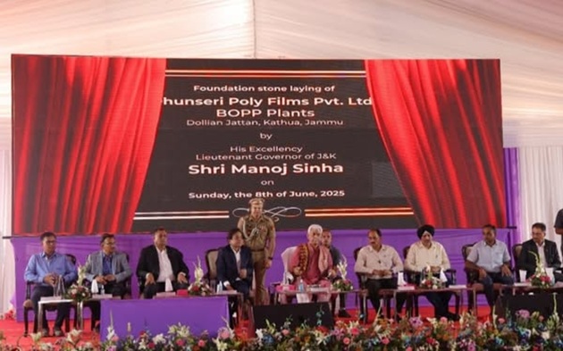 LG Manoj Sinha lays Foundation Stone of Dhunseri Polyfilm Ltd Industrial Unit in Kathua