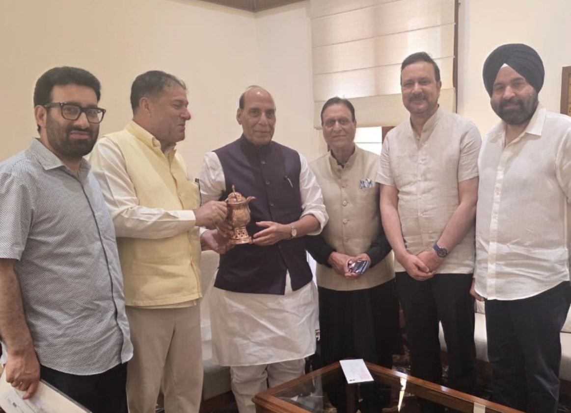 NC MPs including Shammi Oberoi and NC MLAs meet Defence Minister Rajnath Singh