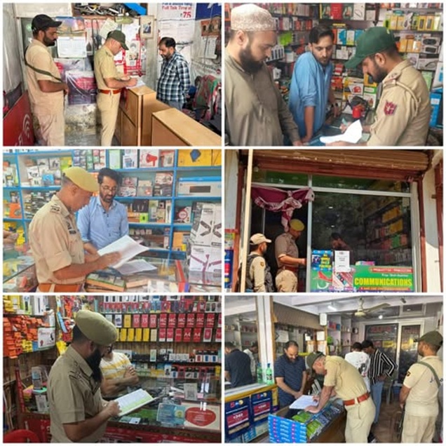 Budgam Police conducts inspection of SIM vendors to curb misuse