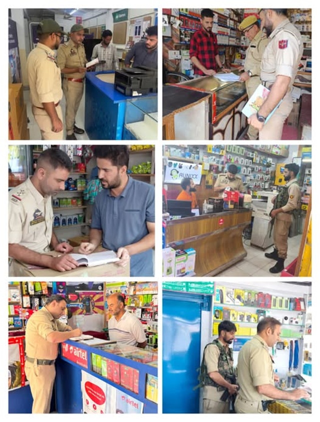 J&K Police conducts District-Wide SIM Vendor Inspections Across All Police Stations 