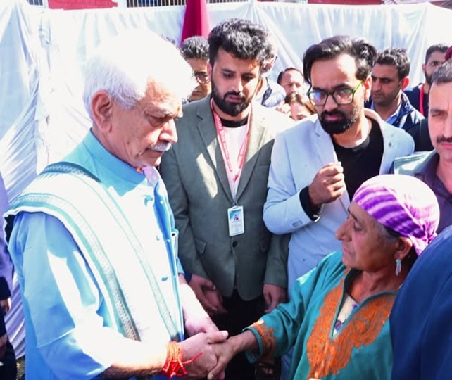 LG Manoj Sinha interacts with Terror victim families , ensures all  support