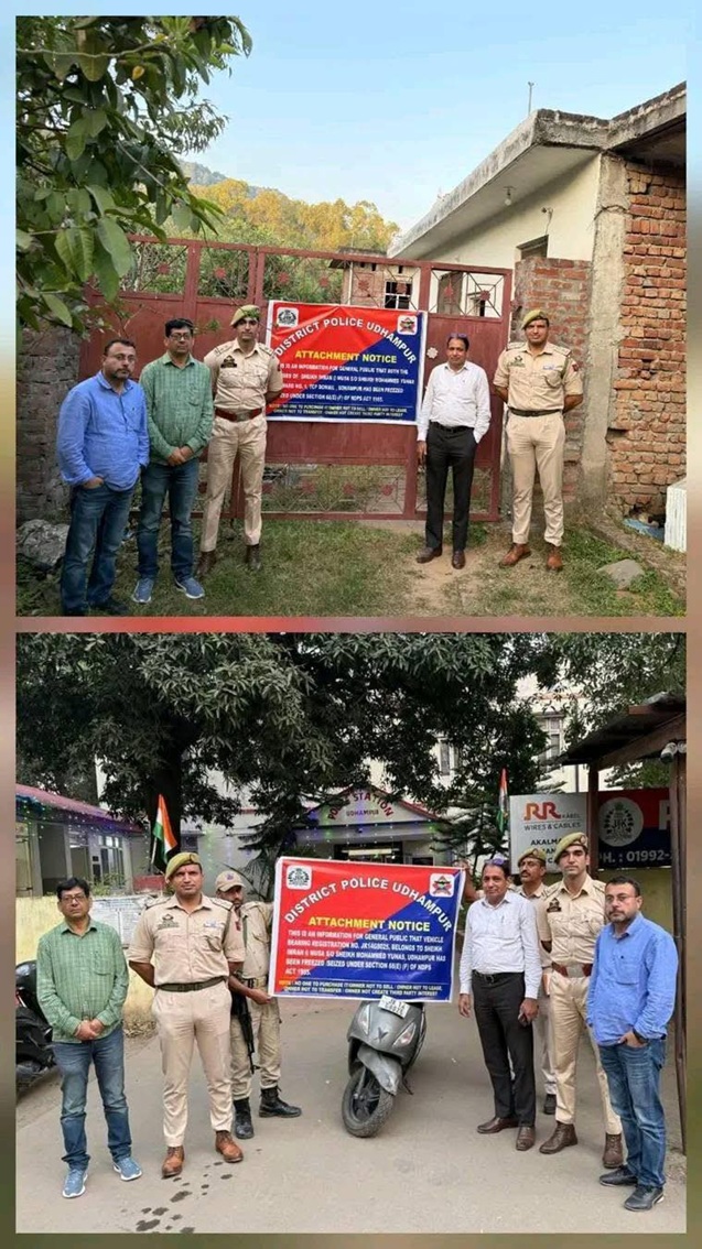 'Udhampur Police attaches Drug peddler's property worth Rs 1.10 crore'