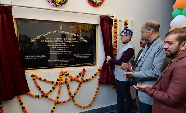 CM Omar Abdullah inaugurates 56 newly constructed 2-BHK (G+6) residential flats 