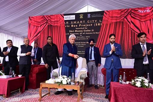 Lt Governor launches Srinagar Smart City’s 100 Electric Buses under Srinagar Electric Bus Project