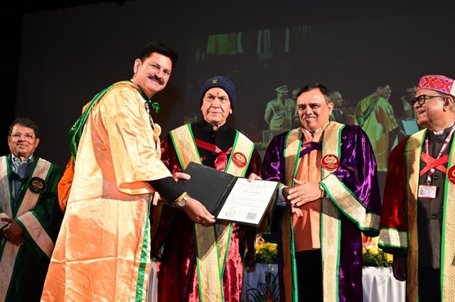 'SP South Jammu Ajay Sharma awarded Ph.D degree by LG Manoj Sinha'