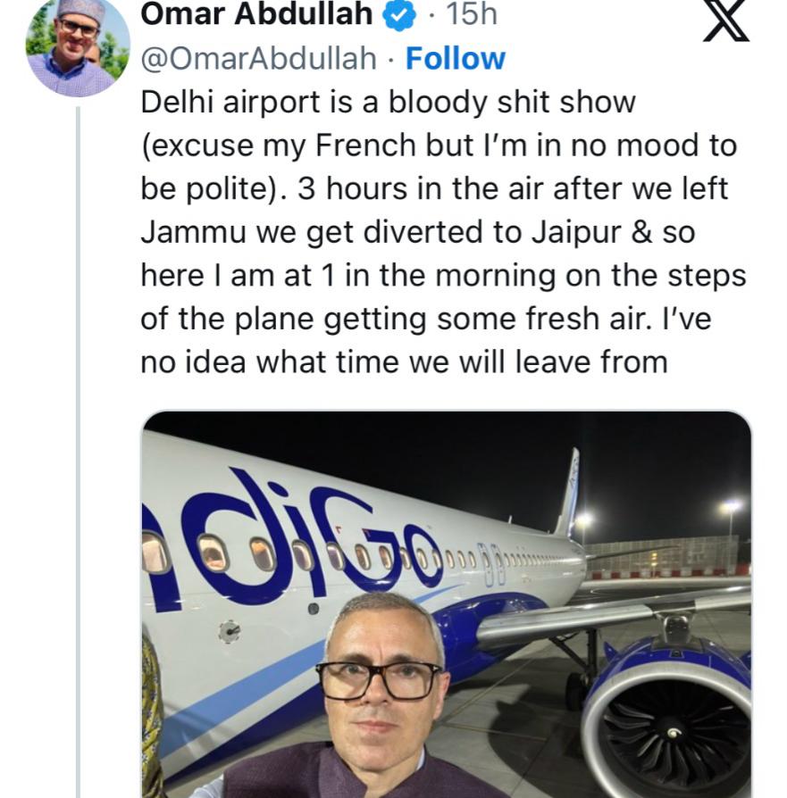 Delhi Airport responds to J&K CM Omar Abdullah's post