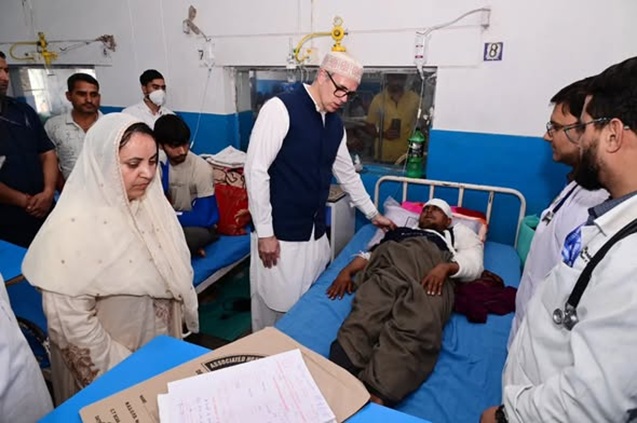 'CM Omar Abdullah visits Government Medical College Udhampur to meet injured'