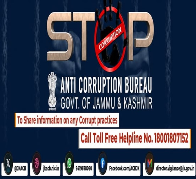 J&K ACB presenta Charge-Sheet against one Govt Official in a trap case
