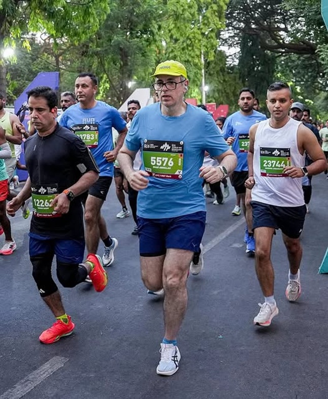 'CM Omar Abdullah takes part in the TCS World 10K Marathon, in Bengaluru'