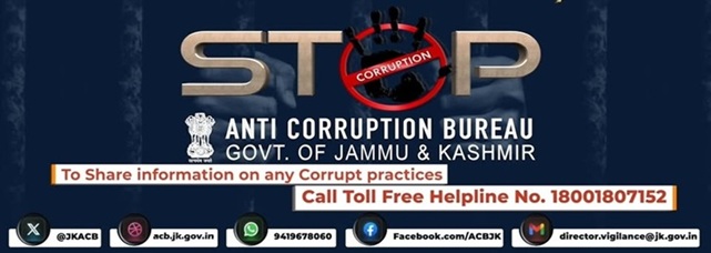 J&K ACB traps and arrests, one more Patwari for demanding and accepting bribe of Rs 20,000/-