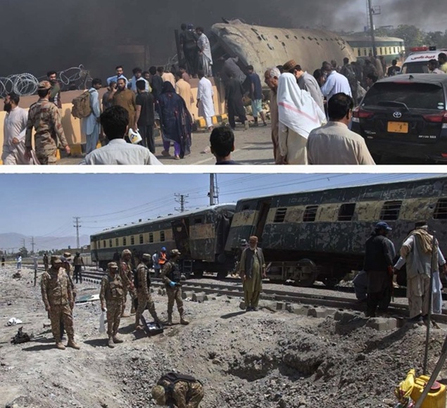 '30 killed in a suicide attack on train in Pakistan'