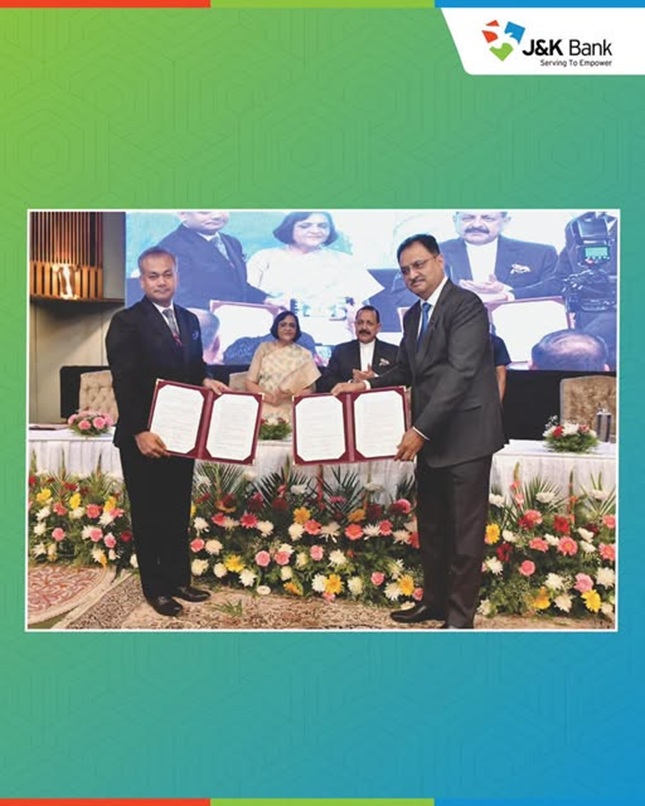 'J&K Bank, DoPPW sign MoU to strengthen pension services in J&K '