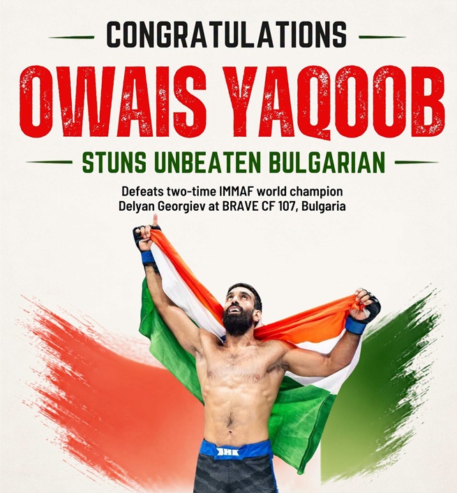 CM Omar Abdullah congratulates J&K’s MMA star Owais Yaqoob on historic BRAVE CF 107 victory 