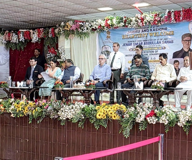 'CM Omar Abdullah  lays foundation stone for Water Supply Scheme at cost of Rs 124 cr in Udhampur'