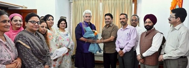 A delegation of senior officers, inducted into IAS calls on LG, Manoj Sinha