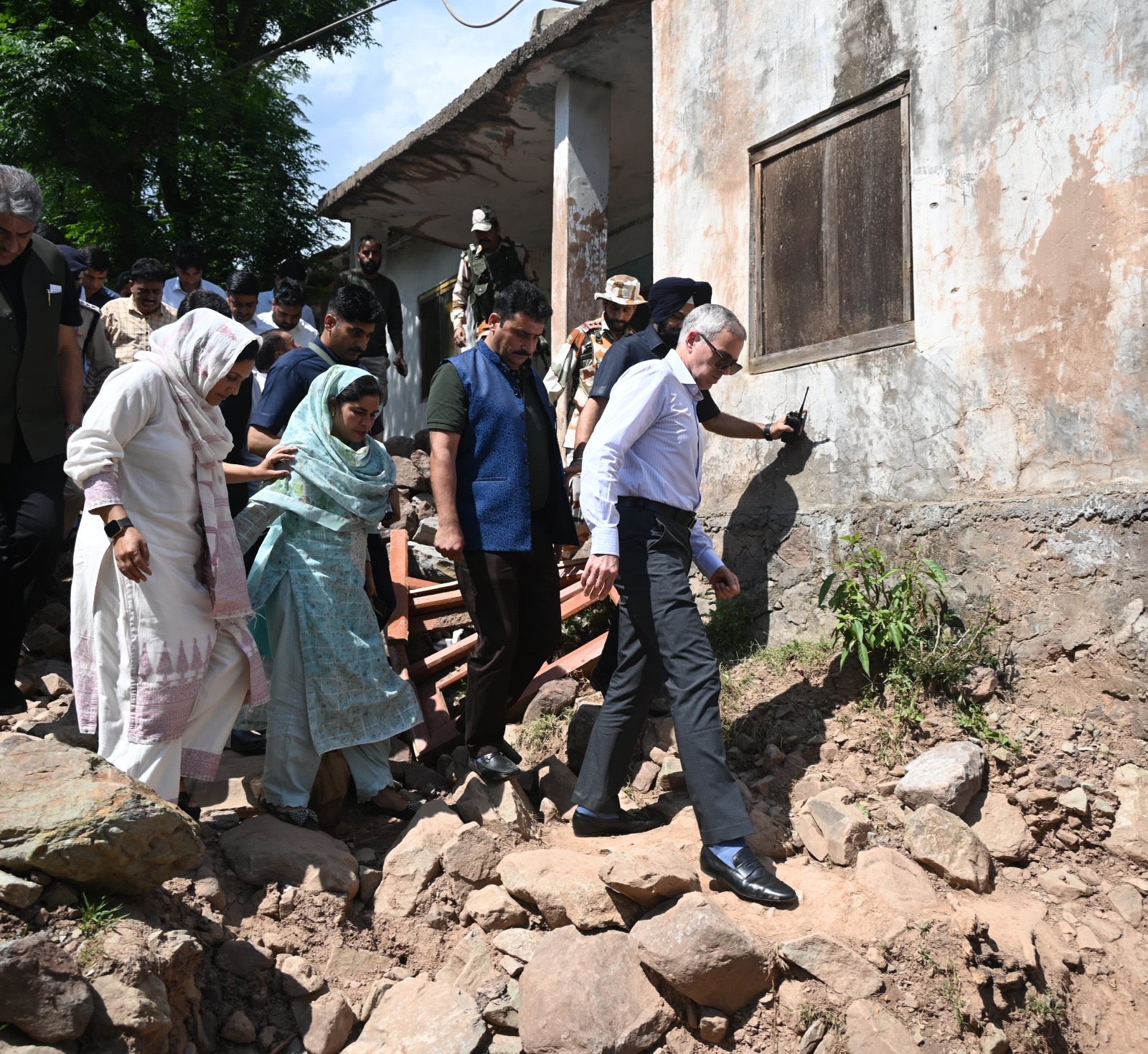 CM Omar Abdullah in Ramban , directs formulation of special relief package