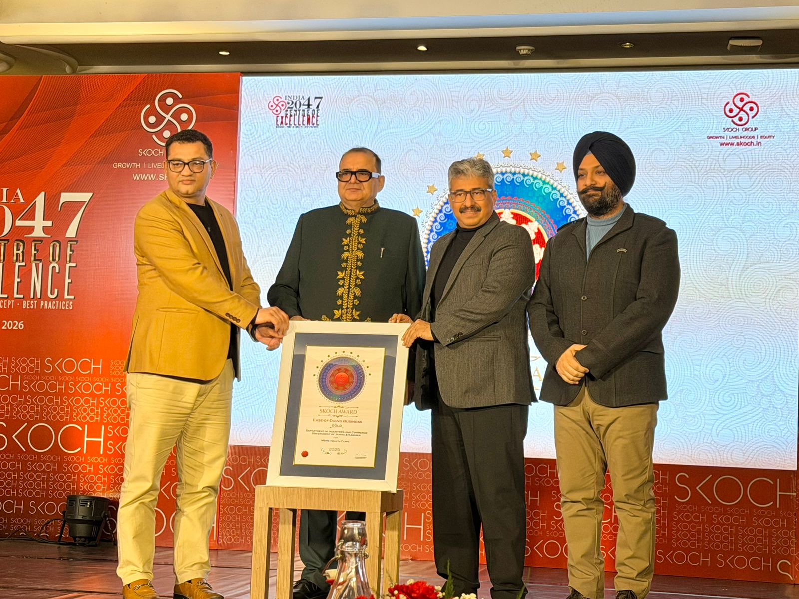 'JKMSME Health Clinic conferred SKOCH Gold Award in 104th SKOCH Summit, Arun Manhas receives Award '