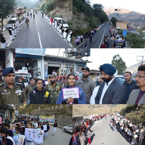District-Wide Human Chain Rally organised to promote Road Safety Awareness in Doda