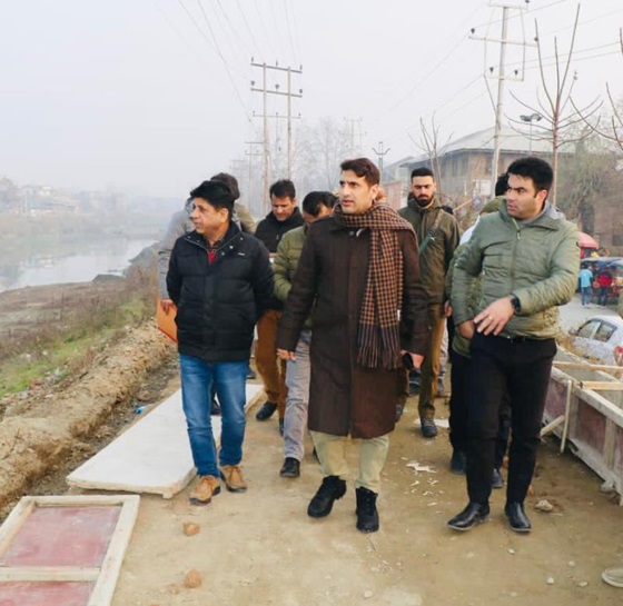 DC Srinagar undertakes the site visit of different developmental works