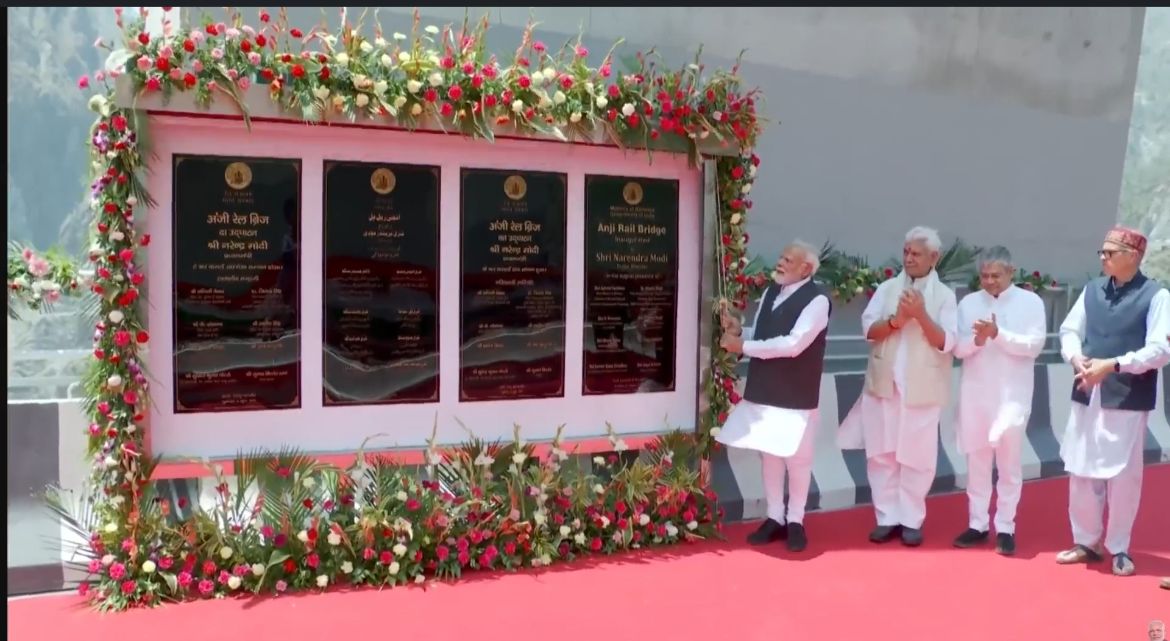 PM Narendra Modi inaugurates Chenab , Anji Bridge 