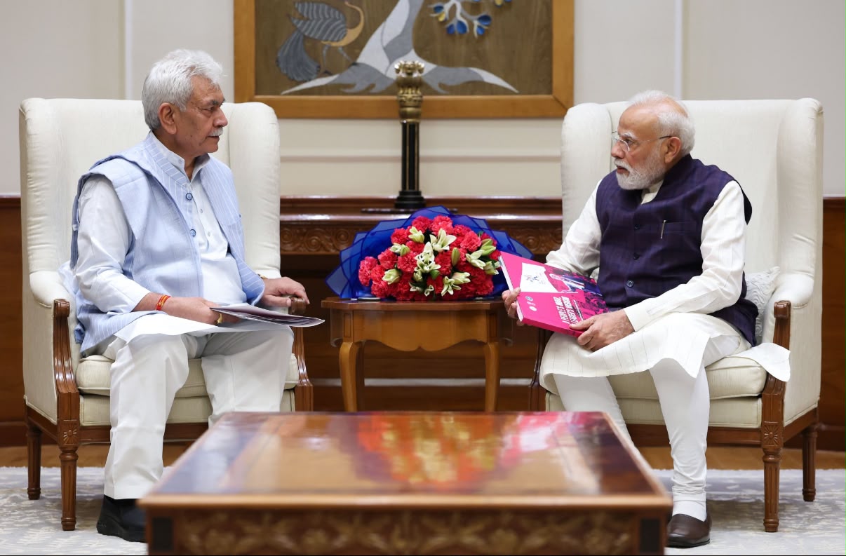 'LG Manoj Sinha meets PM Modi '