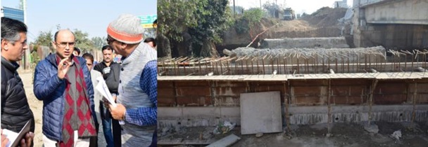 Bhupinder Kumar assess status of ongoing construction works on Jammu-Akhnoor road 