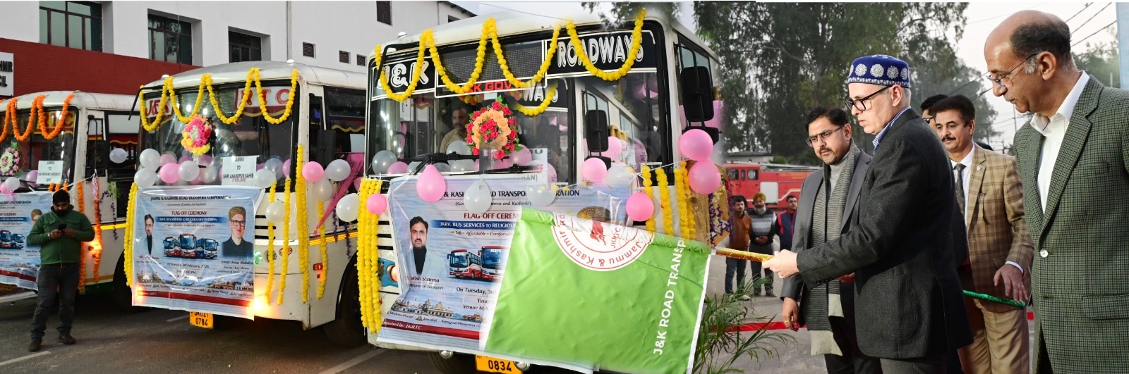 'CM Omar Abdullah flags off J&K RTC buses to major religious destinations across country'
