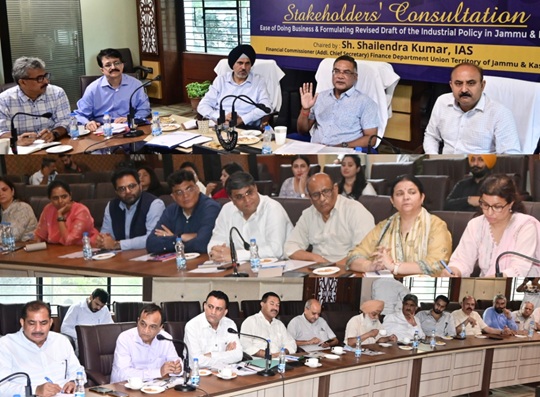 ACS Finance chairs stakeholders’ consultation meeting for Ease of Doing Business, revised J&K Industrial Policy 