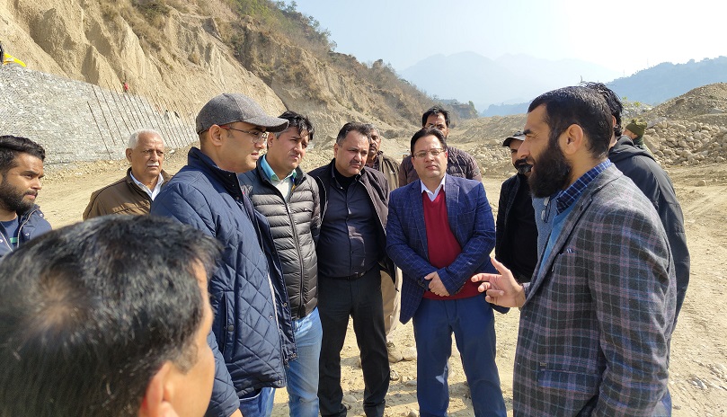 Bhupinder Kumar visits slope protection work in Reasi district