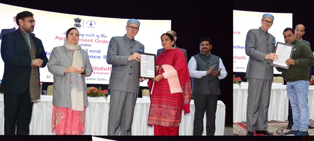  CM Omar Abdullah hands over Appointment letters, Regularisation orders