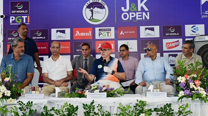 CM Omar Abdullah tees off PGTI Golf Tournament at RSGC, unveils trophy, pledges to make J&K a premier golf tourism destination