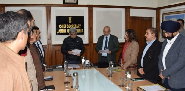 Chief Secretary Administers Oath To Rajesh Sharma As JKWRRA Member