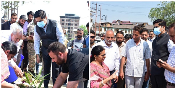 Mandeep Kaur tours Srinagar city , reviews H&UDD projects