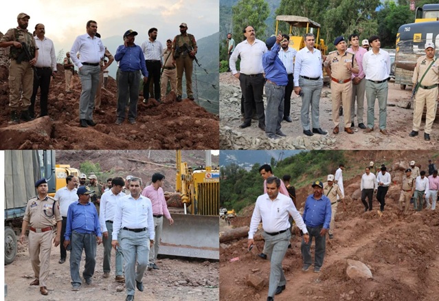 DC Ramban Inspects Pernote Subsidence Site; Directs Faster Restoration of Ramban-Gool Road