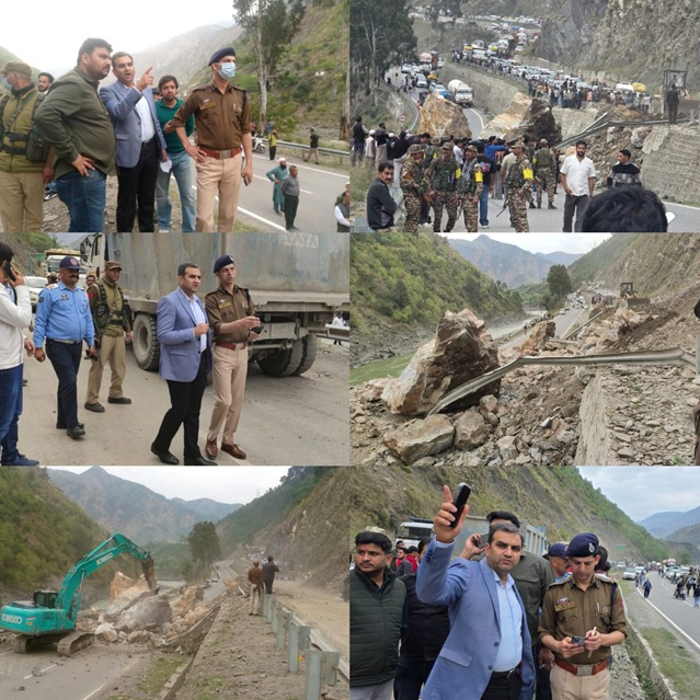 Prompt response of DC Ramban with his team, traffic movement successfully restored on National Highway within a short span of time
