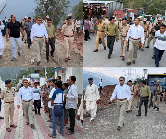 DC Ramban visits Pernote land subsidence area to inspect the road restoration works