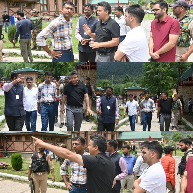 Div Com Kashmir visits Nunwan Base Camp:  Inspects facilities, interacts with pilgrims 