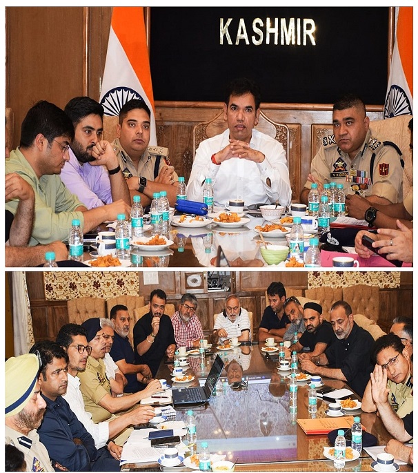  Div Com Kashmir, IGP Kashmir hold meeting with Shia Associations for smooth observance of Muharram ul Haram