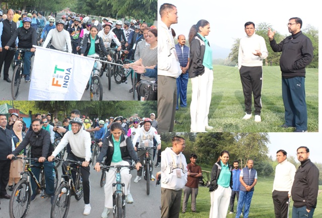 Dr. Mansukh Mandaviya, Satish Sharma lead ‘Sundays on Cycle’ in Srinagar; promote fitness, sustainability, Viksit Bharat Vision 